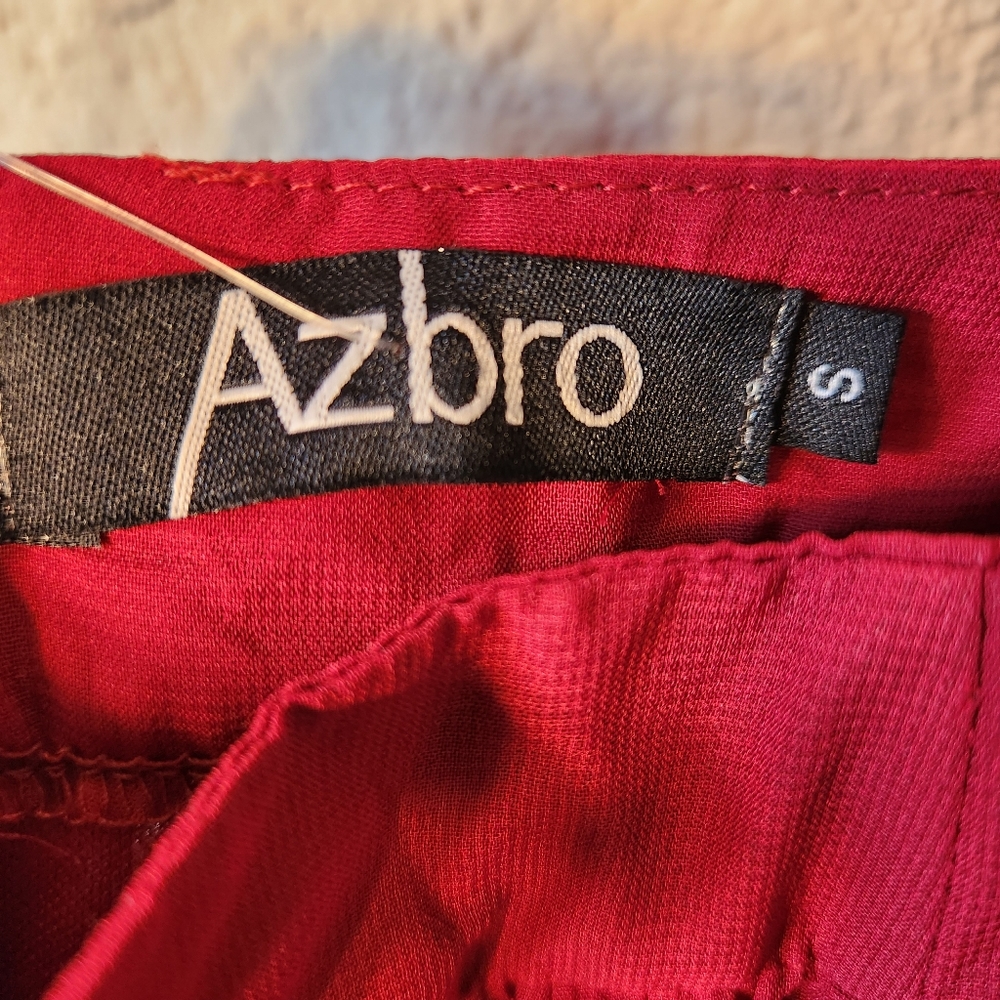 Azbro Women red Halter open back dress high low chiffon v neck sz small NWT sexy - Picture 10 of 12